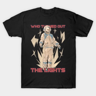 Who Turned Out The Lights Skeleton Astronaut Who T-Shirt